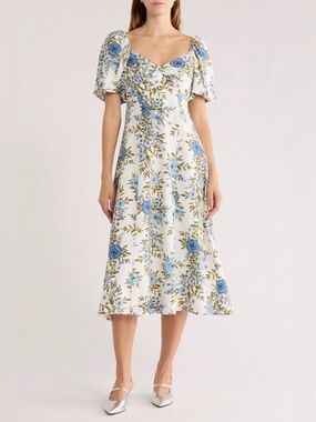 Avec Les Filles Twist Bodice Midi Dress